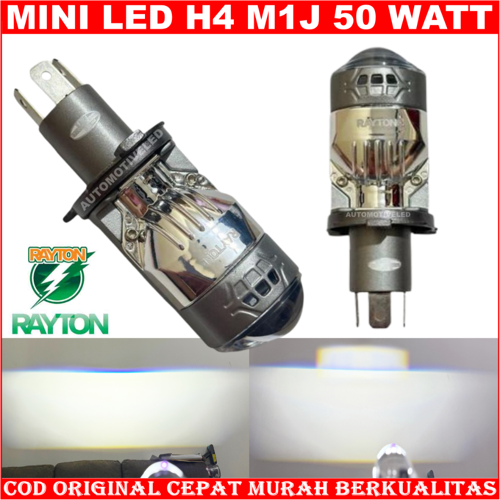 CAHAYA ORIGINAL RTD RAYTON MINI LED H4 M1J 50 WATT BLUELENSE รถจักรยานยนต์ไฟรถยนต์ BIXRIX