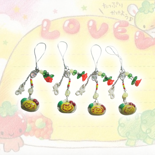 PLEASE READ DESCRIPTION | พวงกุญแจ OMURICE CLAY | แฮนด์เมดทํามือทํามือ | ดินเหนียว | OMURICE แมว