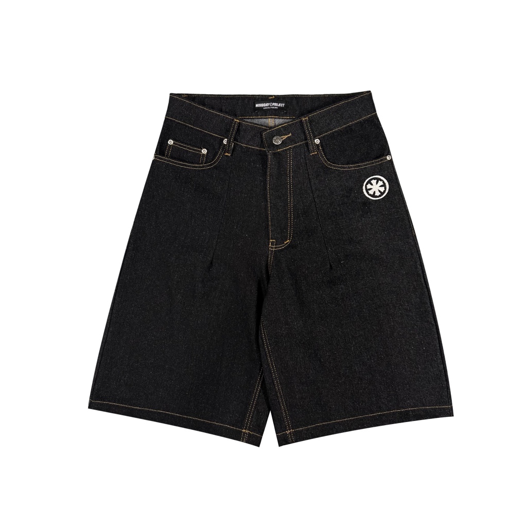 RAW DENIM JORTS PANTS BLACK OSAKA MOODDAY PROJECT