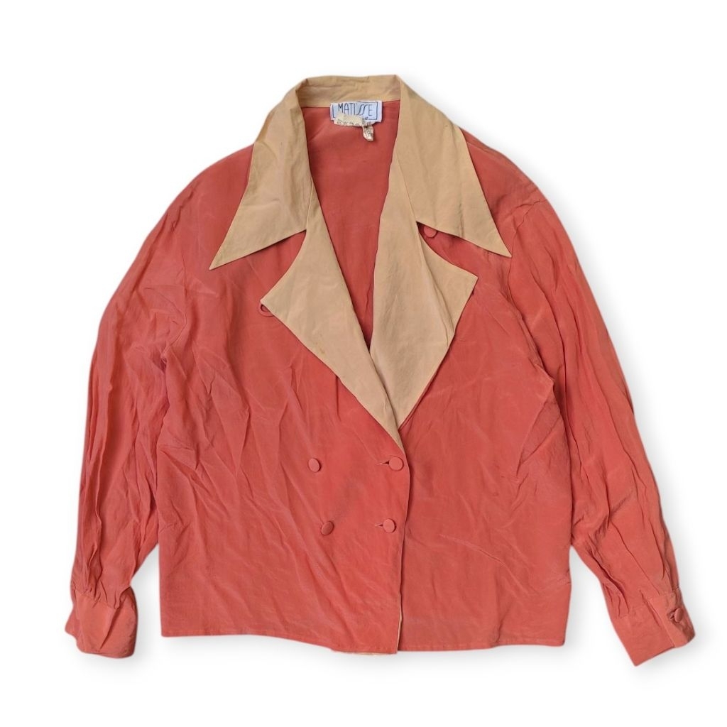 Matisse Italy Silk Double Breasted Shirt Blouse