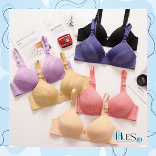 HUES.ID Bra cup big size polos renda import tanpa kawat bh ukuran jumbo besar 9031