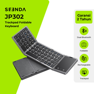 SEENDA JP302 Foldable Keyboard Wireless Dual Bluetooth Trackpad Rechargeable - Garansi 2 Tahun