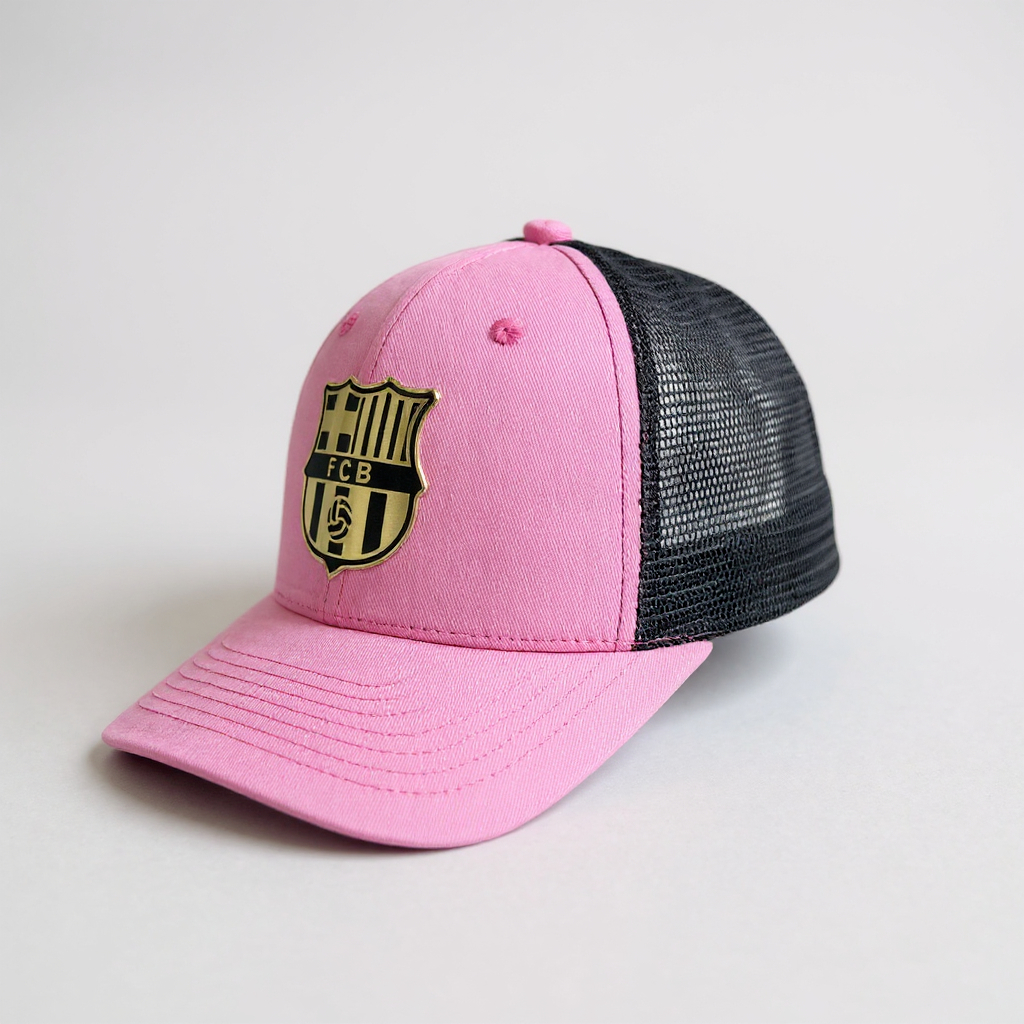 Wujicaps Mesh Trucker Richardson 112 นําเข้า 3D ลายนูน FC Barcelona Gold