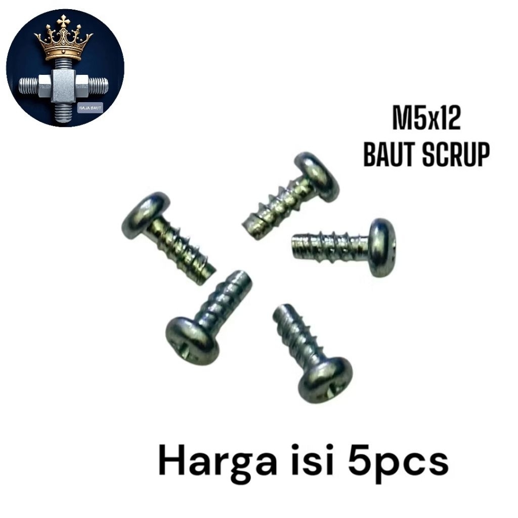 M5x12 SCREW BOLT COARSE BOLT 1.2ซม. LENGTH