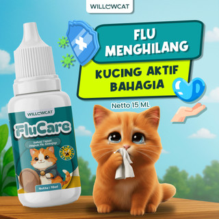 WILLOWCAT - FLUCARE Obat Flu Kucing Meredakan Demam, Hidung Berair, Lesu, Bersin Solusi Tepat Hapus Flu Sekejap