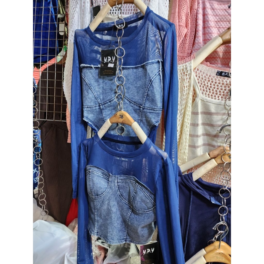 READY BANGKOK CLOTHES กางเกงยีนส์ผสม NAVY BKK chani gavana