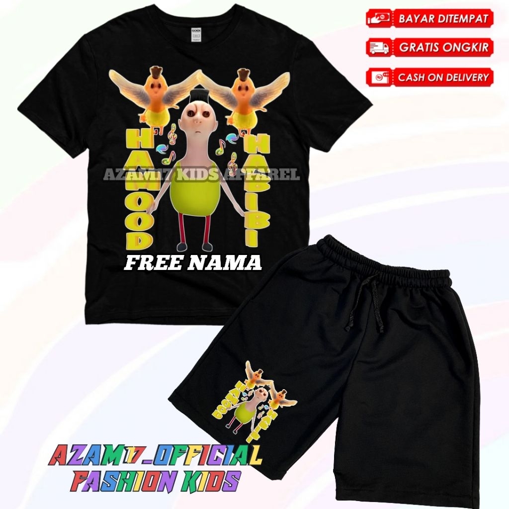 ชุดเสื้อยืดและกางเกงขาสั้นเด็ก Hamood Habibi ชุดชื่อฟรี / Hamood Habibi Hamood
