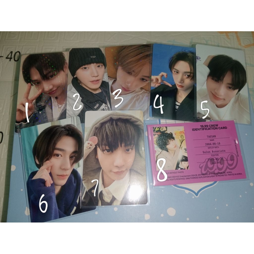 Photocard อย่างเป็นทางการ Jaehyun Riwoo Taesan Leehan