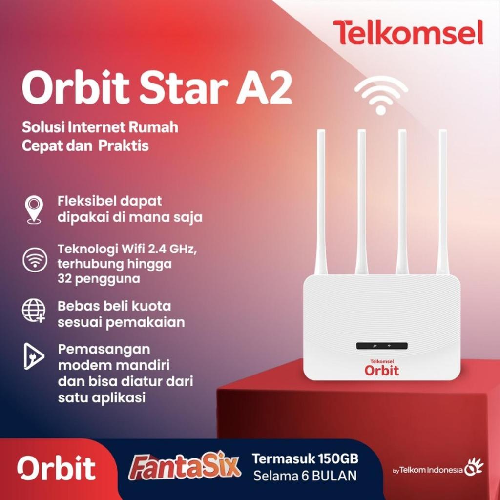 Telkomsel Orbit Star A2 4G Wifi Router Modem ฟรี 150GB Quota (รับประกัน 6 เดือน)