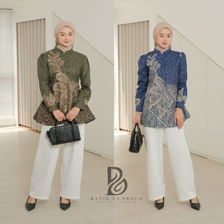 Kumbolo Batik Wanita Modern Batik Kerja Lengan Panjang Puffy Blouse Batik Namara Seragam Batik Kemeja Batik HEM Batik Masa Kini Baju Kerja Batik Blus Batik Trand Atasan Batik