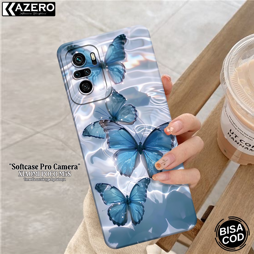 KAZEERO - XIAOMI POCO M5S เคสโทรศัพท์ - เคสแฟชั่นผีเสื้อ - กล้อง Pro - XIAOMI POCO M5S Softcase - เค