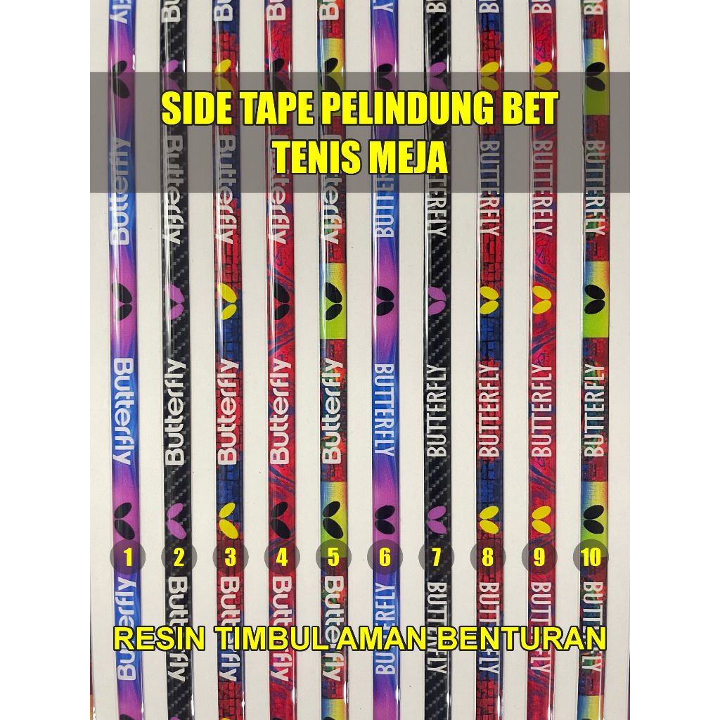 LOKAL List Bet Pingpong Baterply เทปด้านข้างปิงปองเรซินท้องถิ่นนูน 6 มม. และ 10 มม.