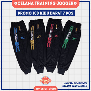 PAKET PROMO 100 RIBU DAPAT 7 PCS CELANA TRAINING JOGGER MIZUNO DEWASA UNISEX PRIA DAN WANITA