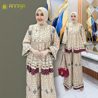 setelan wanita kekinian SALLY one set | oneset wanita kekinian bahan rayon premium motif terbaru
