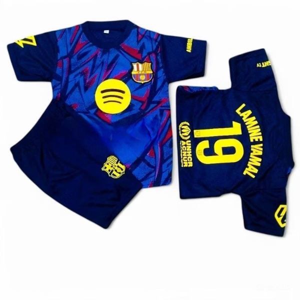 BOYS FOOTBALL SHIRT SET LAMINE YAMAL MBAPPE FOR AGES 6 MONTHS - 15 ปี / BARCELONA KIDS JERSEY 2025