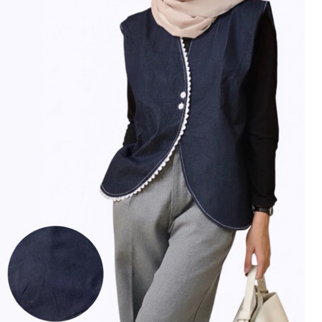 NEONA VEST/ ผู้หญิง VEST/ กางเกงยีนส์ผู้หญิง VEST/ MODERN SLEEVELESS VEST/ MIX LACE VEST