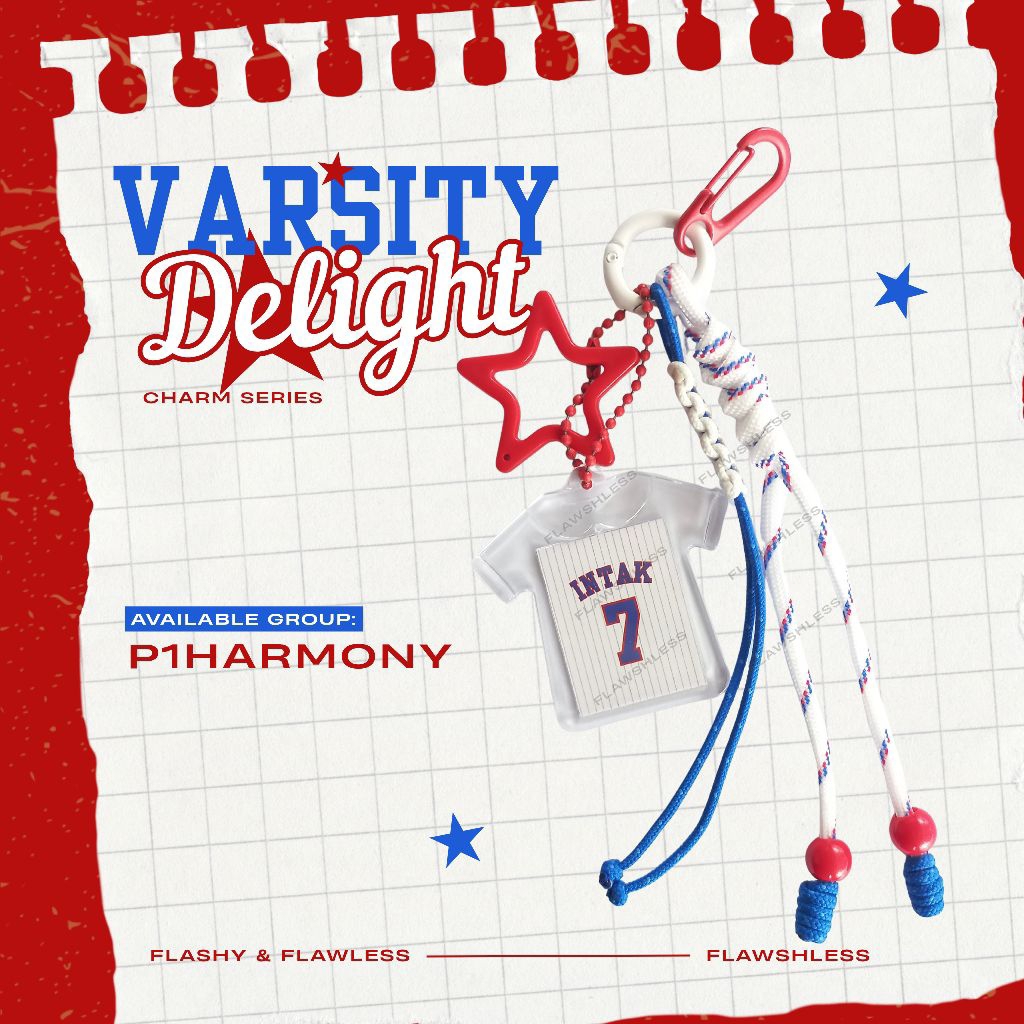 Varsity Delight Charm Series - P1Harmony Fanmade Merch โดย Flawsless - พวงกุญแจ Bagcharm Kpop