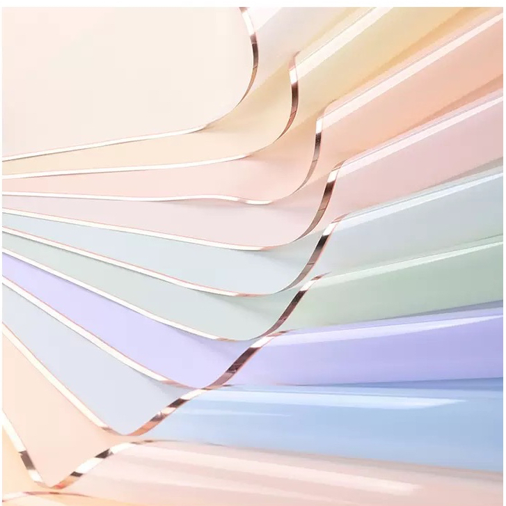 [5 แผ่น] FLOWER WRAPPING PAPER CELLOPHANE RETAIL FLOWER BOUQUET PAPER HAND BOUQUET List Rose Gold Tr