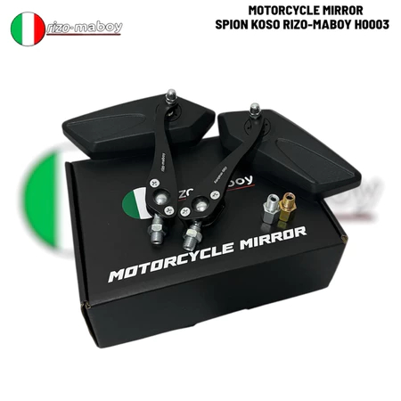 Rizo-maboy Racing - Koso Rizo-maboy Mirror, Variation Black Series, กระจกสีขาว, Universal สําหรับรถจ