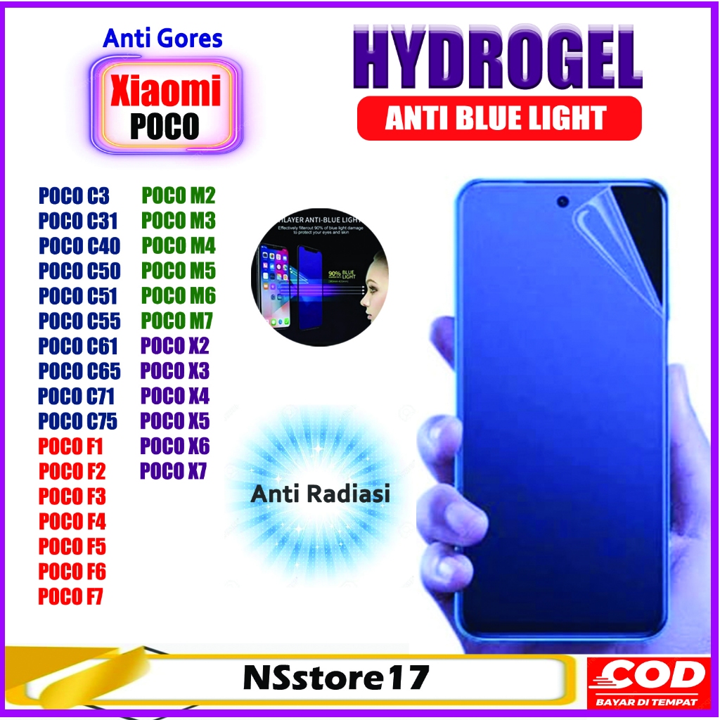 Anti Scratch Hydrogel Gaming Anti Blue Light Xiaomi POCO C3 C31 C40 C50 C51 C55 C61 C65 C71 C75 F1 F