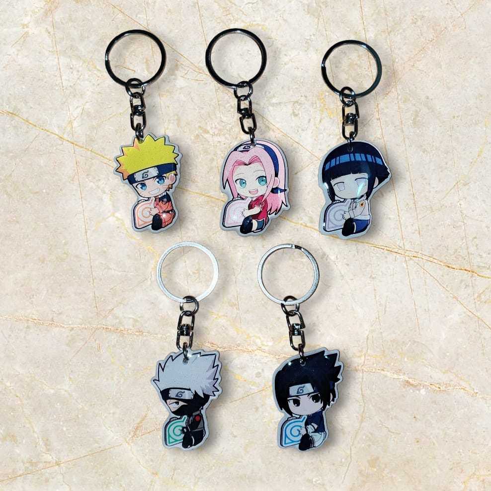 GANTUNGAN NARUTO KEYCHAiN SASUKE SAKURA HINATA KAKASHI ANIME MOTIF KEYCHAiN