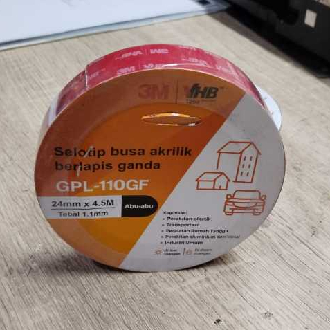 MERAH 3M VHB Double Tape Automotive หนา 1.1 มม. ขนาด 24 มม. x 4.5 ม. - 1 ชิ้น - สีแดง ***