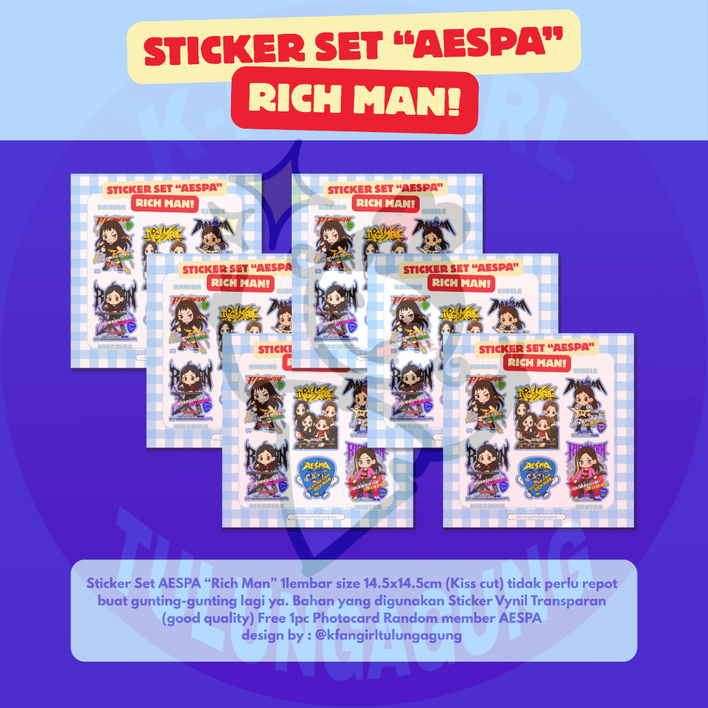ชุดสติ๊กเกอร์ AESPA "RICH MAN" [โฟโต้การ์ดฟรี]