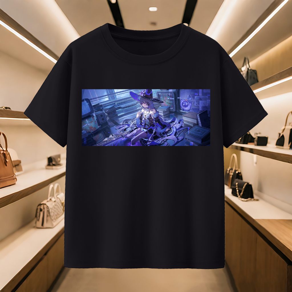 Herta เสื้อยืด Herta Anime & Game เสื้อยืด Honkai: Star Rail Unisex เสื้อยืดสีดําเสื้อยืดสีขาวผู้ชาย