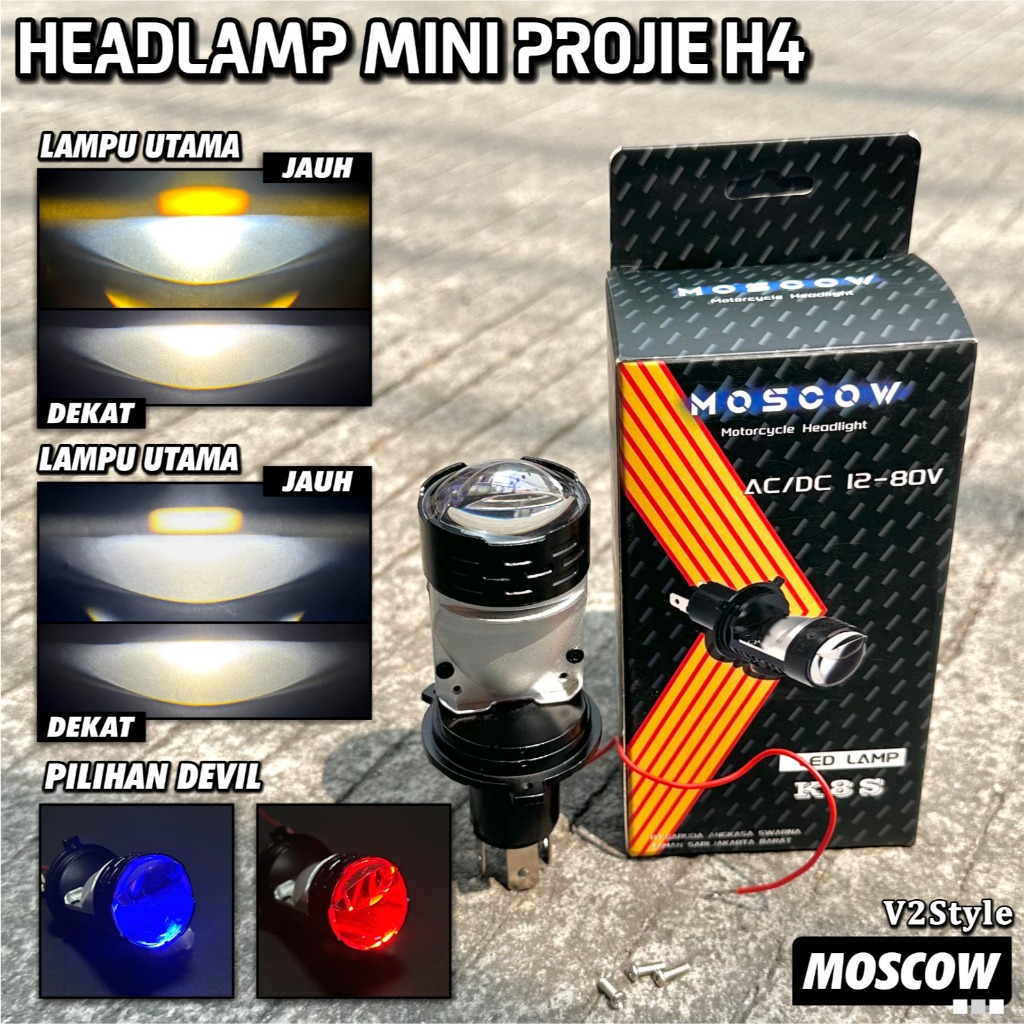 CAHAYA H4 เลเซอร์ 55W สูง AC DC 12-80V LED หลักบิลโปรเจคเตอร์โคมไฟพัดลมระบายความร้อน H4 CUT OFF HI L