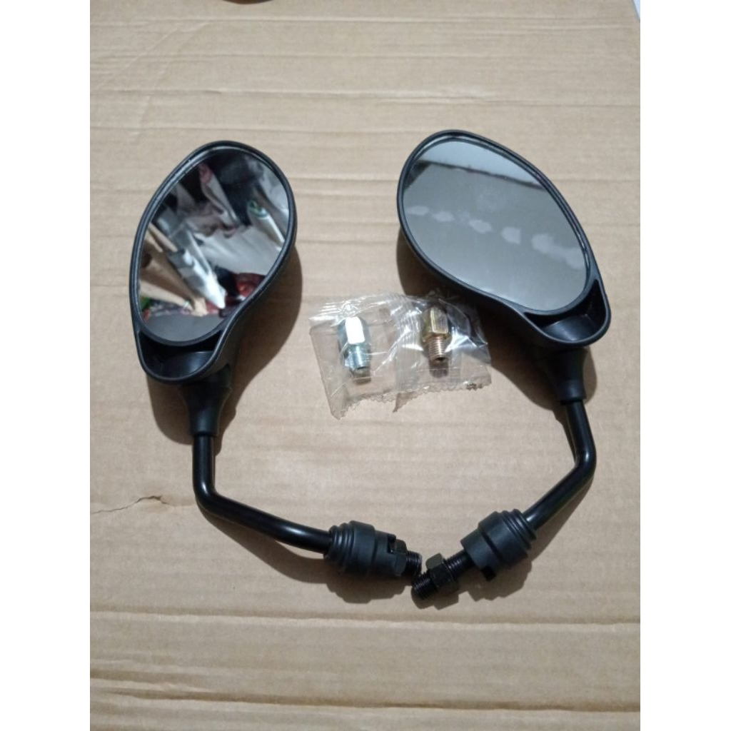 X1 REARVIEW MIRROR PAIR ฟรี UNIVERSAL THREADED BOLT สําหรับรถจักรยานยนต์ทั้งหมด YAMHA-H0NDA