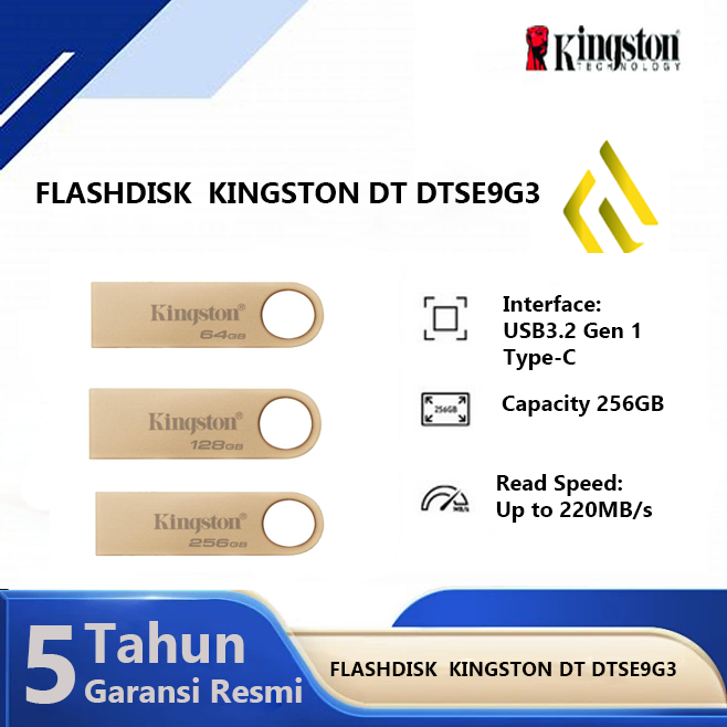 แฟลชไดรฟ์ USB 3.2 ของ Kingston DT SE9G3 64GB 128GB 256GB 512GB