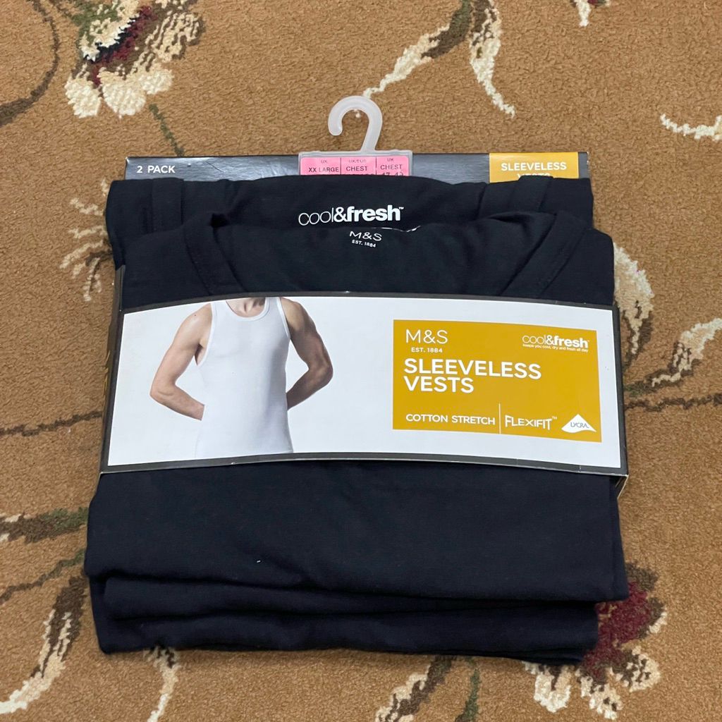 Mark and Spencer เสื้อแขนกุด 2XL เสื้อเชิ้ตผู้ชาย Bigsize ของแท้