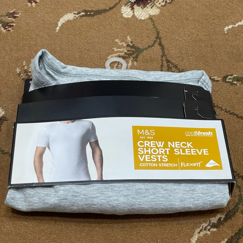 Marks and Spencer SHORT SLEEVE CREW NECK VETS Pure Cotton 2XL Bigsize เสื้อจัมโบ้ผู้ชาย