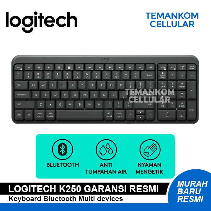 คีย์บอร์ดบลูทูธไร้สาย Logitech K250 สําหรับ android และแท็บสมาร์ทโฟน การรับประกันอย่างเป็นทางการ