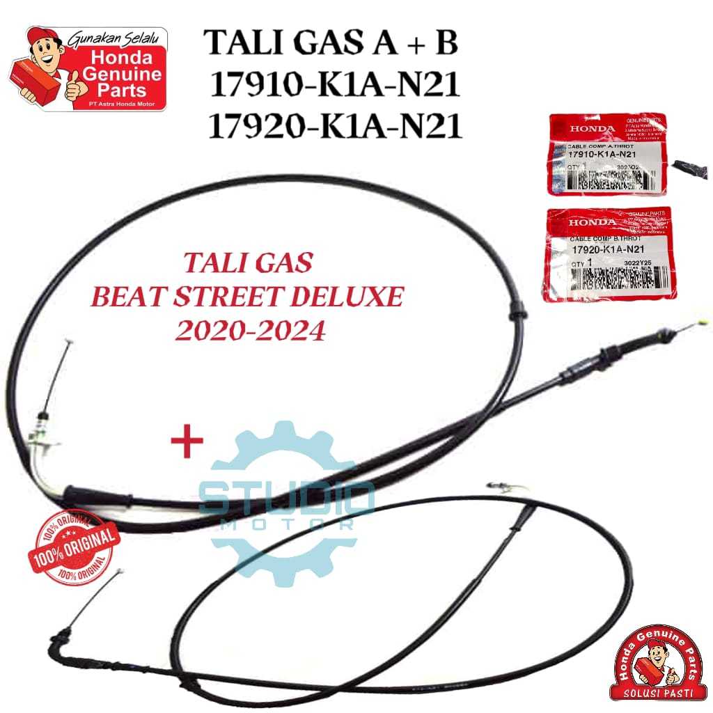 17910-K1A-N21 17920-K1A-N21 GAS ROPE BEAT STREET / BEAT STREET DELUXE A + B 2020 2021 2022 2023 2024