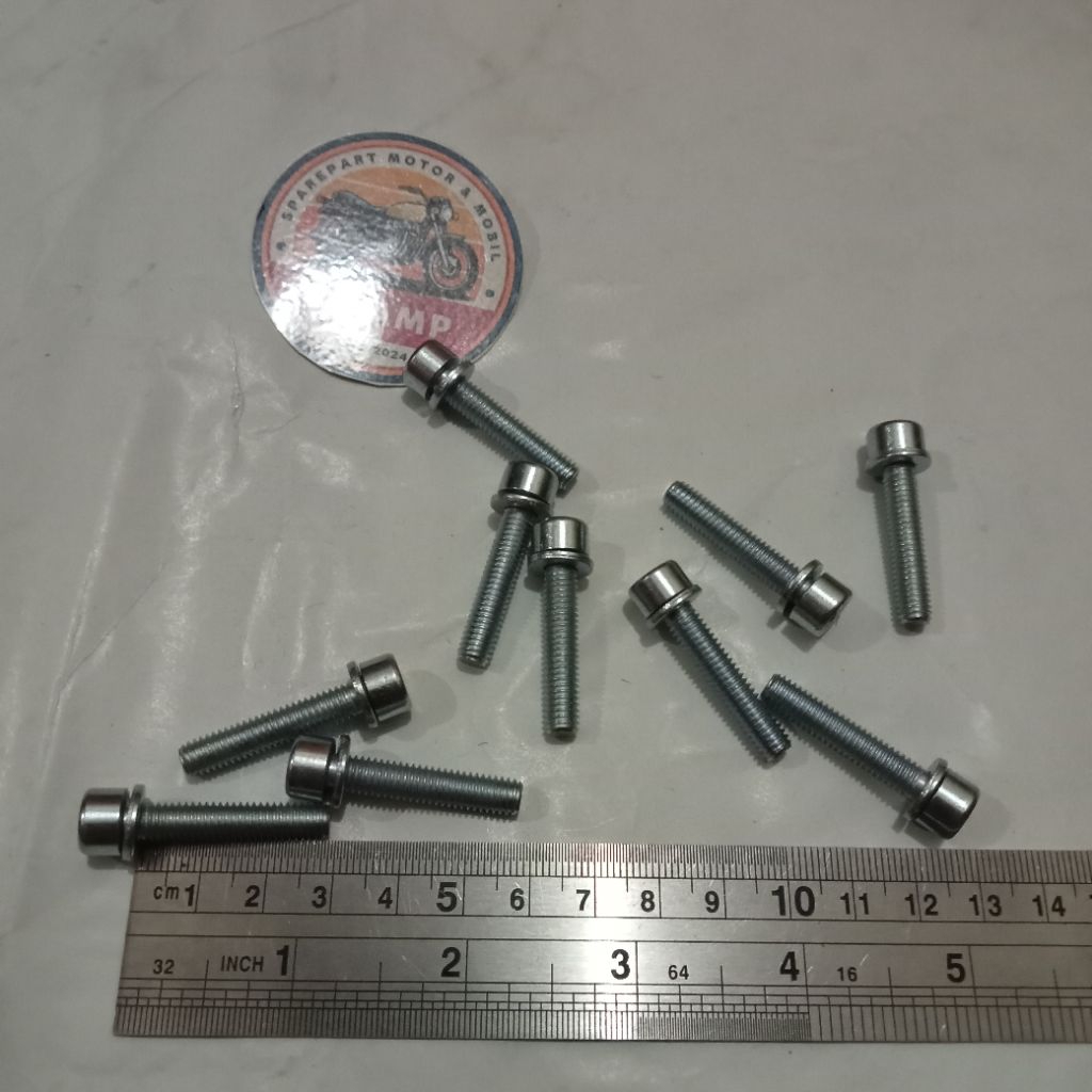 (แพ็คเกจ 10 ชิ้น) L5 X 30 BOLT / M6X30 BOLT WHITE L KEY UNIVERSAL MOTORCYCLE CAR ORIGINAL