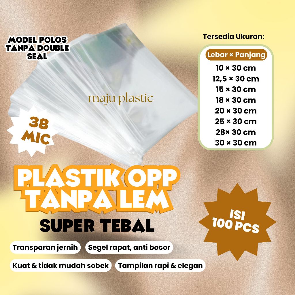 กาวพลาสติก OPP/อุปกรณ์ทําสวน 10X30 12.5X30 15X30 18X30 20X30 25X30 28X30 30X30 ONTENTS 100 ชิ้น