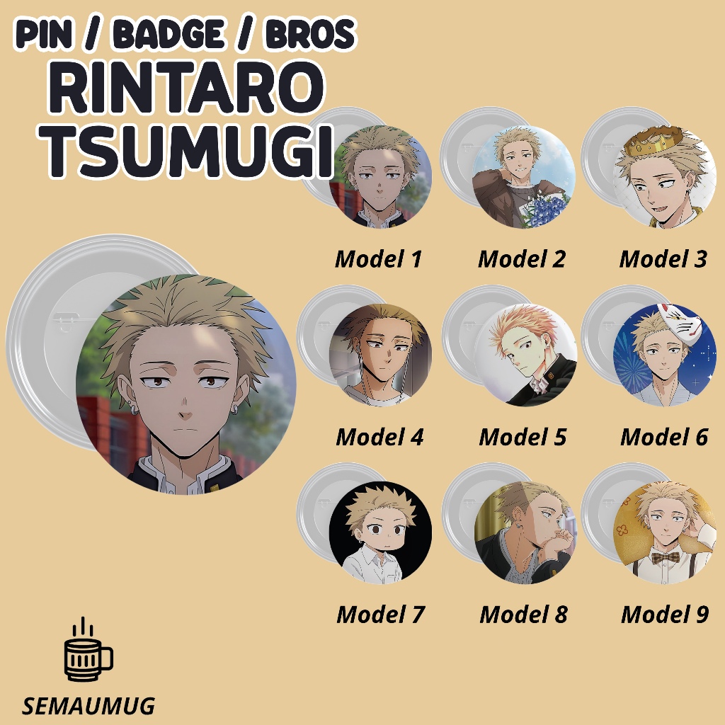 RINTARO TSUMUGI KAORU HANA PIN ของขวัญน่ารักอะนิเมะกลม BADGE BROOCH CUSTOM PRINT SAMUG