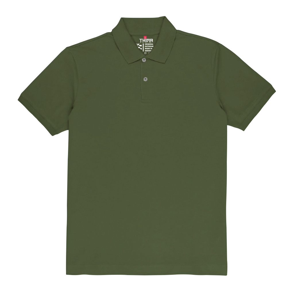 Basic Polo Shirt Hijau Army | Polo Shirt Pria | Polo Shirt