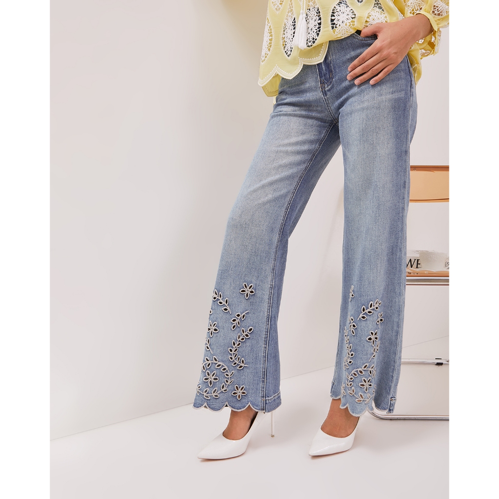 MIGUEL DENIM LACE -*