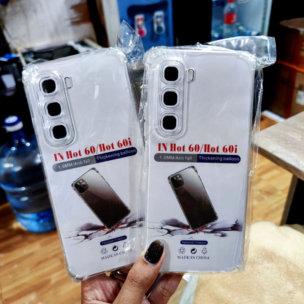 Hans- SOFTCLEAR ANTI CRACK THICK INFINIX HOT 60 60i Pro+ 50 50i Plus Softcase ถุงลมนิรภัย Anti Fuze 