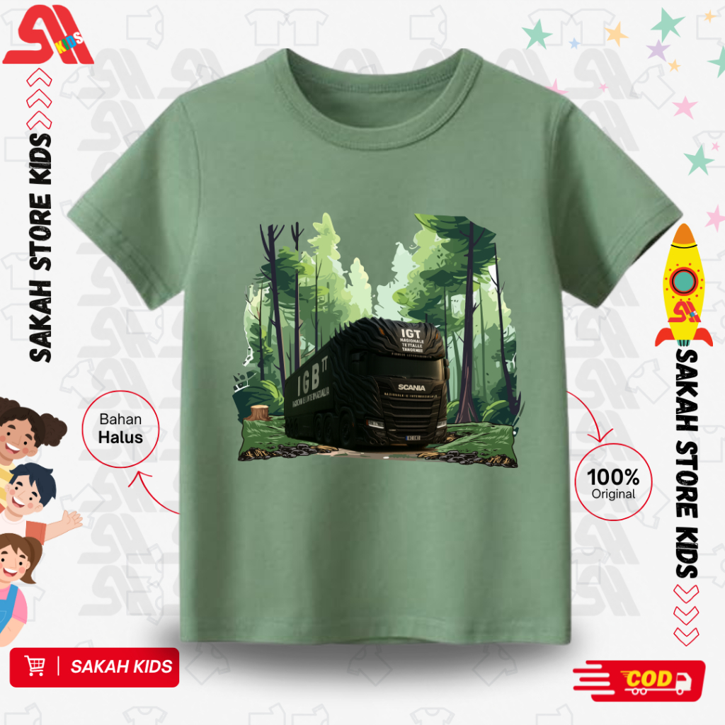 KATUN SAKAH EURO SIMULATOR TRUCK เสื้อยืดเด็กทําจากผ้าฝ้ายหวี 30S