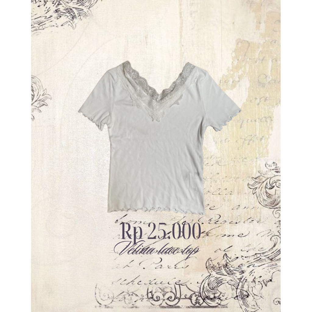 เสื้อลูกไม้ Velina | Vintage coquette morikei milkmaid shoujo igari trift