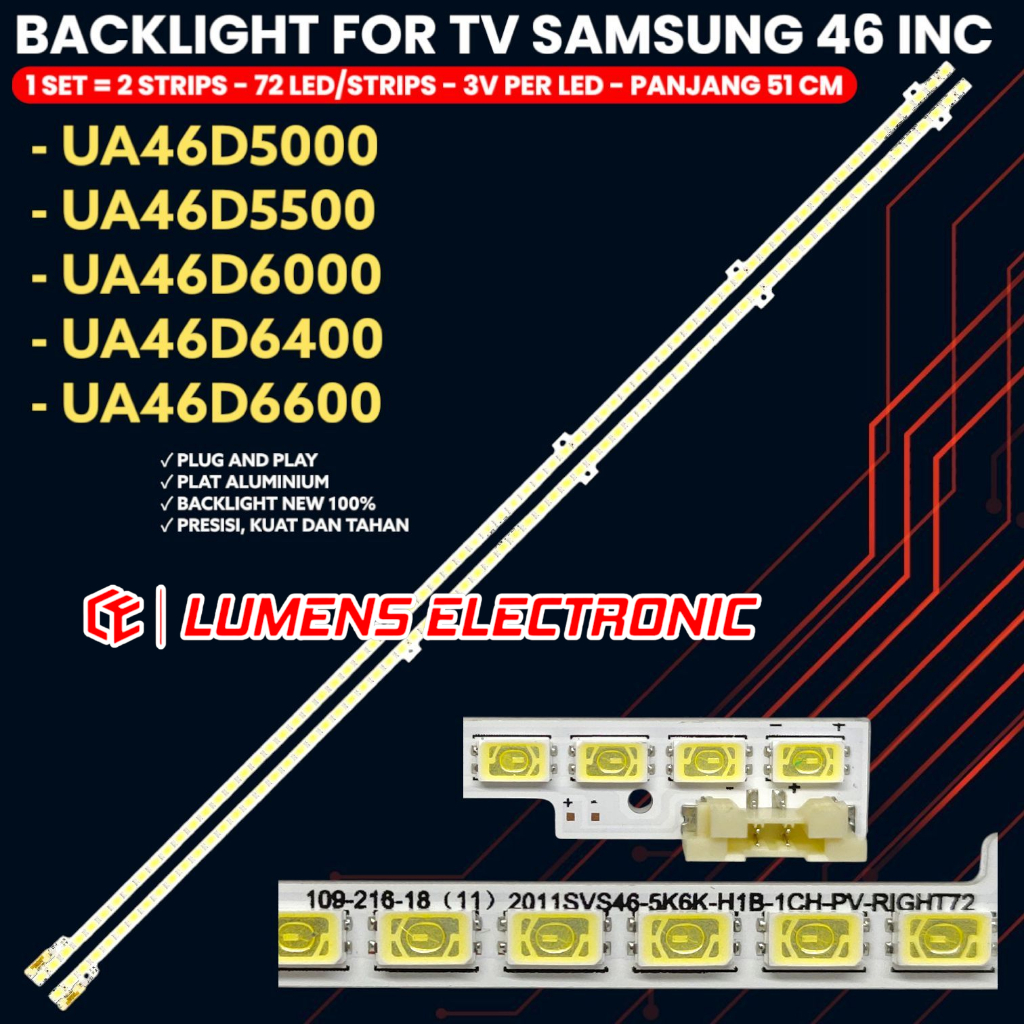 SAMSUNG 46 INCH UA 46D5000 46D5500 46D6000 46D6400 46D6600 46D BL SMD 72K UA46D5000 UA46D5500 UA46D6