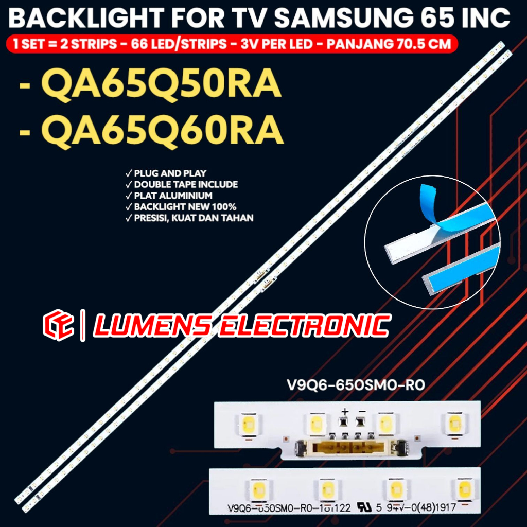 SAMSUNG 65 INCH TV BACKLIGHT QA65Q50RA QA65Q60RA BL LED LAMP V9Q6-650SM0-R0 BN96-48108A 66LED