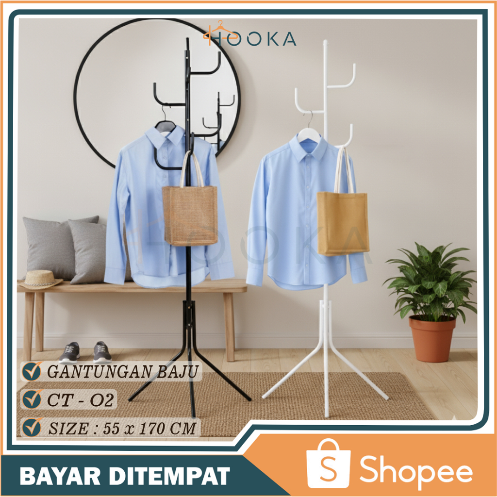 GANTUNGAN HOOKA ไม้แขวนเสื้อแบบยืน / ไม้แขวนเสื้อแบบยืน