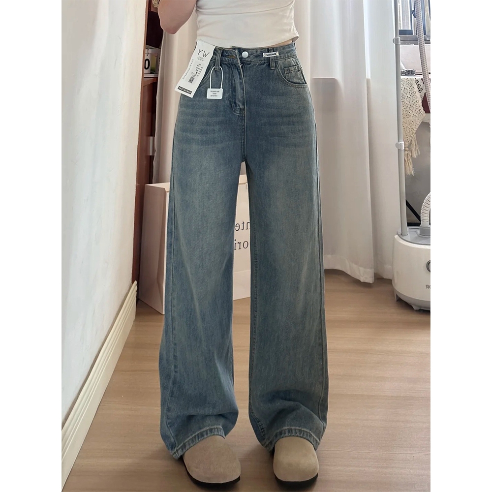 YOYO - Retro Straight Korean Womens Highwaist Jeans Premium Womens Baggy Jeans