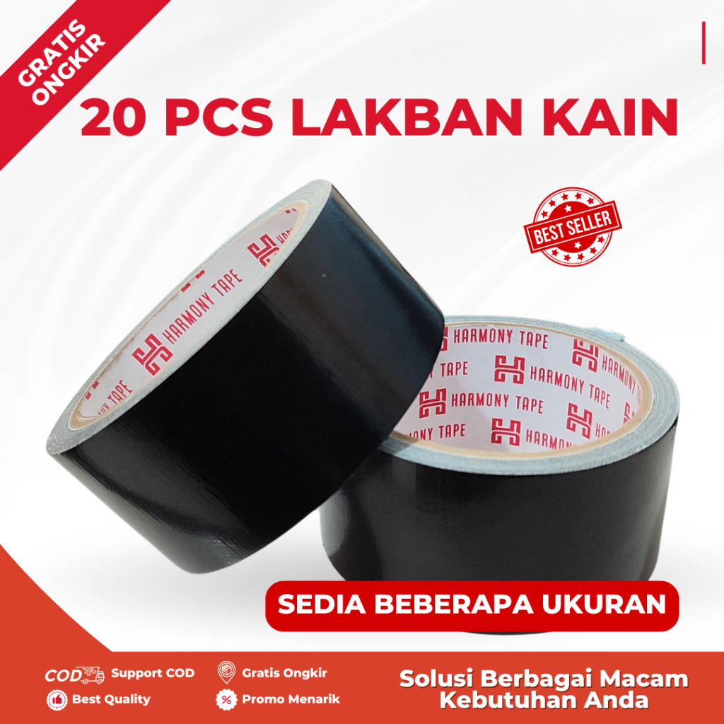 20 ชิ้นสีดําท่อเทป/Super Strong ผ้ากันน้ําท่อเทป 10/20 หลา 45 มิลลิเมตร Super Strong กาวเทป