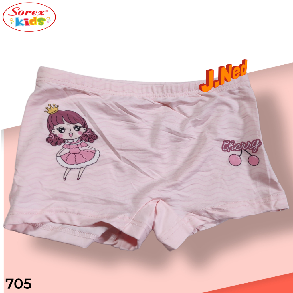 J705 (3-12 ชิ้น) Sorex Kids Girls Boxer Shorts Size ML XL (อายุ 2-9 ปี)