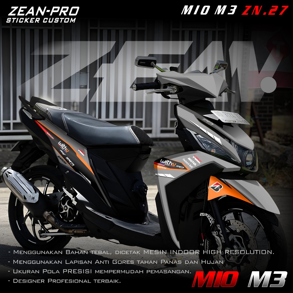 ใหม่ล่าสุด Decal Sticker Yamaha Mio M3 125 Full body - Modification Variation Skotlet Sticker MIO Fi